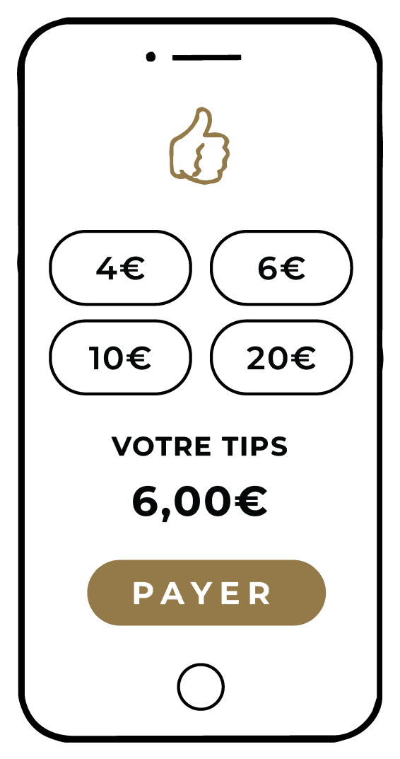 Choisir le montant et payer sur mobile